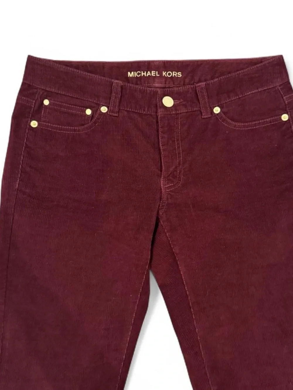 Michael Kors Burgundy Corduroy Slim Pants